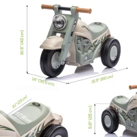 Qaba Foot to Floor Toddler Ride on Toy, Sliding Toddler Car with Music and Bubble, for 2-5 Years Old, Cream White(m-3)