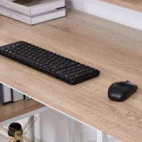 HOMCOM 55 Inch Home Office Computer Desk Study Writing Workstation with Storage Shelves, Elevated Monitor Shelf, CPU Stand, Durable X-Shaped Construction, Oak Wood Grain(m-9)