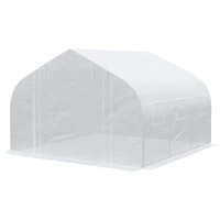 Outsunny 11.5' x 10' x 6.5' Walk-in Greenhouse, Tunnel Green House with Zippered Mesh Door and 6 Mesh Windows, Gardening Plant Hot House with Galvanized Steel Frame, White(m-11)
