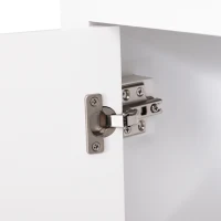 HOMCOM 69" Tall Bathroom Storage Cabinet, Bookcase with 3 Open Compartments and Double Door Cupboard, White(m-9)