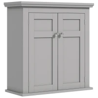 kleankin Bathroom Cabinet, Medicine Cabinet, Over Toilet Storage Cabinet with Adjustable Shelves for Entryway, Grey(m-2)