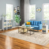 HOMCOM 6 Drawer Dresser, Chest of Drawers with Table Top, Clothes Closet for Living Room, Multi-Color(m-1)