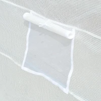 Outsunny 19.7' x 9.8' x 6.6' Plastic Greenhouse Cover Replacement, Heavy Duty Waterproof Tarp for Hoop House, Sheeting with 12 Windows, Door & Reinforcement Grid, White(m-9)