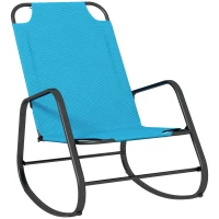 Outsunny Garden Rocking Chair Outdoor Indoor for Patio, Balcony, Porch, Light Blue(m-1)