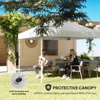 Outsunny 10' x 10' Pop Up Canopy Tent with 2 Half Sidewalls, UV50+ Instant Sun Shelter with Wheeled Carry Bag, White(m-7)