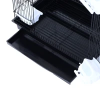 PawHut 36" Metal Indoor Bird Cage Starter Kit With Tray and Accessories - Black(m-8)