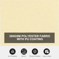 Outsunny 20' Double Retractable Patio Side Awning Garden Sun Shade with UV-Fighting Screen, Auto Pull-Back Function, & Steel Frame, Outdoor or Indoor Use, Beige(m-5)
