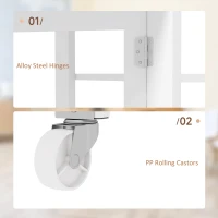 HOMCOM Folding Dining Table with Storage, Drop Leaf Kitchen Table for Small Spaces, White(m-6)