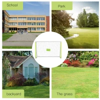 Soozier 6ft x 4ft Soccer Goal Net with Metal Frame, PE Mesh, Ground Stakes, Easy Assembly, Yellow(m-7)