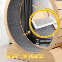 PawHut 39" Cat Exercise Wheel with Natural Wood Grain(m-8)