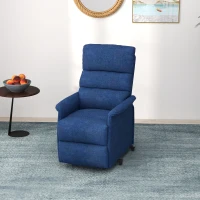 HOMCOM Power Lift Chair for Seniors, Electric Lift Recliner Chair with Remote Control, Side Pockets for Living Room, Dark Blue(m-10)