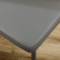 HOMCOM 5-Piece Rectangular Glass Kitchen Table and Chairs with Metal Frame and Faux Leather Upholstery for Dining Room, Grey(m-11)