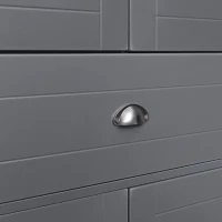 HOMCOM 72" Freestanding Kitchen Pantry Cabinet, Tall Storage Cabinet with 4 Doors, Drawer and Adjustable Shelves for Dining Room, Gray(m-8)