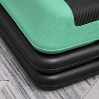 Soozier 43" Adjustable Aerobic Platform Stepper 3 Level with Risers 4” 6” 8” Cardio Fitness Trainer Workout Step Home Gym Exercise, Black Green(m-7)