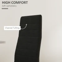 HOMCOM Modern Dining Chairs, Set of 4, High Back Upholstery and Metal Legs for the Living Room, Kitchen, Home Office, Black(m-6)