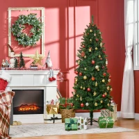 HOMCOM 6' Artificial Christmas Tree, Unlit Xmas Tree with Realistic Branch Tips for Indoor, Home, Holiday, Green(m-2)
