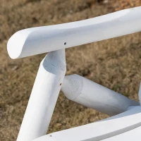 Outsunny Outdoor Wooden Rocking Chair, Single-Person Adirondack Rocking Patio Chair with Rustic High Back, Slatted Seat and Backrest for Indoor, Backyard, Garden, White(m-9)