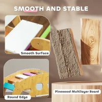 Qaba 2 in 1 Wooden Arch Ladder Baby Rocker for Toddlers 18-48 Months(m-5)