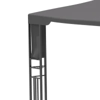 Outsunny 10' x 13' Outdoor Patio Gazebo with Double Vented Roof, Storage Shelves, Steel Frame for Lawn, Backyard and Deck, Gray(m-9)