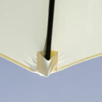 Outsunny 10' x 8' Round Market Umbrella, Patio Umbrella, Outdoor Parasol with Crank Handle, Tilt for Garden, Bench, Lawn, Beige(m-10)