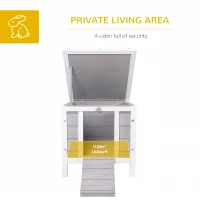 PawHut Small Wooden Rabbit Hutch Bunny Cage Guinea Pig Cage Duck House Dog House with Openable & Waterproof Roof, for Rabbits, Chickens, Ducks, Gray(m-4)