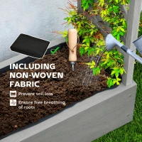 Outsunny Wooden Raised Garden Bed with Trellis, Outdoor Planter Box with Hanging Roof, Drainage Holes and Bed Liner(m-6)