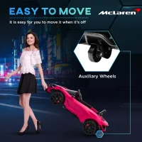 Qaba McLaren 765LT Licensed 12V Kids Electric Car w/ Scissor Doors, Transport Wheels, Remote, Slow Start, Music Horn Pink(m-5)