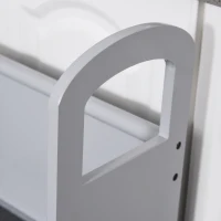 Qaba 2 Step Stool Kids Kitchen Helper with Support Handles and Non-Slip Pad for Kitchen, Living room and Bathroom, Grey(m-7)