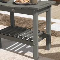 Outsunny HDPE Shower Bench, Waterproof Shower Stool with Handle, Storage Shelf, Non-Slip Pads for Indoor Outdoor, Dark Gray(m-8)