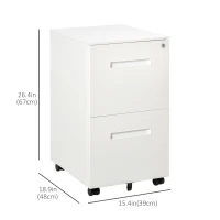 Vinsetto File Cabinet, Vertical Filing Cabinet with Adjustable Partition for A4 Letter Size, Lockable for Office, White(m-3)