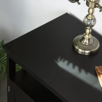 HOMCOM Kitchen Sideboard, Buffet Cabinet, Wooden Storage Console Table with 2-Level Cabinet and Open Shelf, Black(m-9)