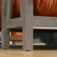 HOMCOM Console Table, Farmhouse Entryway Table with Storage Slatted Shelf, Rustic Sofa Table with Anti-Tipper for Living Room, Hallway, Gray(m-9)