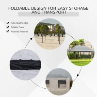 Outsunny 10' x 20' Pop Up Canopy Tent with Sidewalls & Doors, Instant Tents for Parties with Wheeled Carry Bag, Height Adjustable, for Outdoor, Garden, Patio, Gray(m-5)