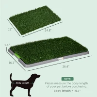 PawHut 2 Pack Artificial Dog Grass Pad with Tray for Potty Training Dogs, 26" x 16"(m-3)