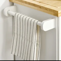 HOMCOM Modern Kitchen Island, Utility Cart on Wheels with Barn Door, Buffet Cabinet with 3 Drawers 2 Compartments, White(m-9)