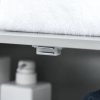 kleankin Freestanding Modern Bathroom Storage Cabinet, with Doors and Open Shelf, Bathroom Organizer Furniture, Grey(m-8)