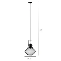 HOMCOM Industrial Pendant Light Fixtures with Adjustable Hanging Chain, Black(m-3)