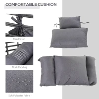 Outsunny Outdoor/Indoor Rattan Chair with Soft Cushion, Wicker Egg Lounge Chair for Backyard Garden Balcony Lawn, Grey(m-5)