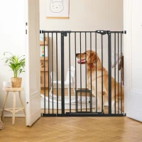 PawHut 41" Easy Open Indoor Dog Gates for Doorways, House, Stair - Black(m-8)