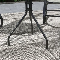 Outsunny Patio Rocking Chairs Set of 2, 3 Pieces Patio Bistro Set with Metal Frame, Breathable Mesh Fabric Seat for Garden, Deck, Grey(m-10)