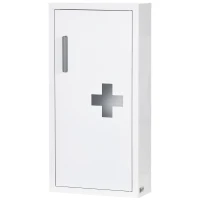 kleankin Wall Mount Medicine Cabinet Bathroom Cabinet with 2 Shelves, Steel Frame and Magnetic Door, White(m-11)