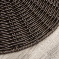 PawHut Elevated Cat Bed with Rotatable Egg Chair Pod, Cat Basket Bed with Thick Cushion, Natural Mat Grass Woven Kitty House, Coffee(m-9)