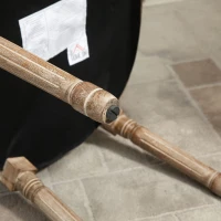 HOMCOM Vintage Armless Dining Chairs Set of 4, French Chic Side Chairs with Curved Backrest and Linen Upholstery for Kitchen, or Living Room, Grey(m-8)