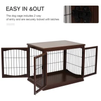 PawHut 26" Wooden Dog Cage with Double Door Entrance & Simple Modern Design, Brown(m-6)