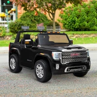 Aosom 12V GMC Sierra HD Battery Kids Ride On Car with Remote Control, Bright Headlights, & Working Suspension, Black(m-10)
