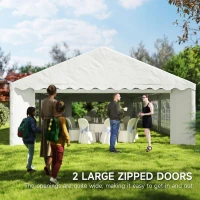 Outsunny 20' x 40' Party Tent, Outdoor Canopy Tent with Removable Sidewalls, 12 Windows for Parties, Wedding, Events, BBQ, White(m-6)