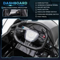 Aosom 12V Electric Ride-on Car, Licensed Lamborghini V12 Vision Gran Turismo Battery-Powered Ride-on Toy with Remote Control, Music, LED Lights, for 3-6 Year Old Boys and Girls, White(m-5)