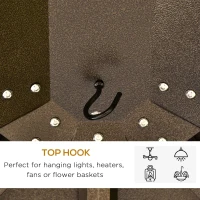 Outsunny 10' x 12' Hardtop Gazebo Steel Covered Gazebo Aluminum Frame Heavy Duty Outdoor Pavilion with Curtains and Netting, Brown(m-7)