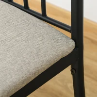 HOMCOM 5 Piece Dining Room Table Set with 4 Metal Frame Chairs for Kitchen, Dinette, Breakfast Nook, Grey(m-8)