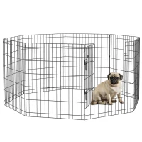 PawHut 30inch Foldable Metal Exercise Pet Playpen Yard Dog Puppy Kennel Cage 8 Panel(m-11)